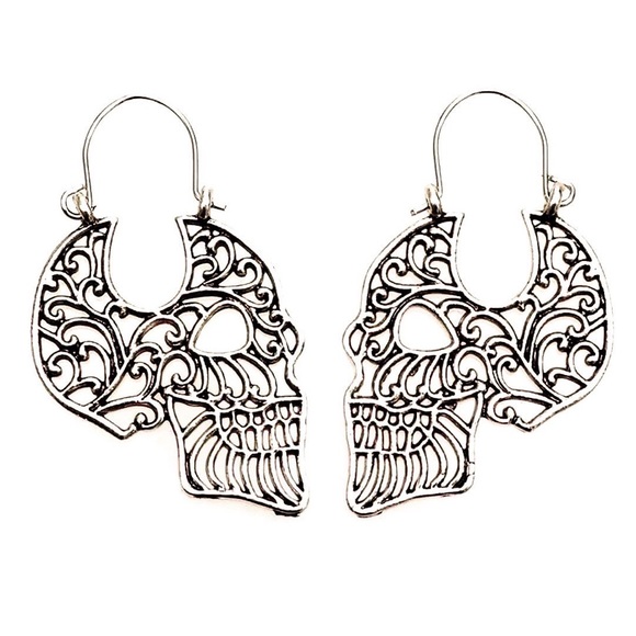 2/$20! Boho Sugar Skull Earrings - Picture 4 of 11